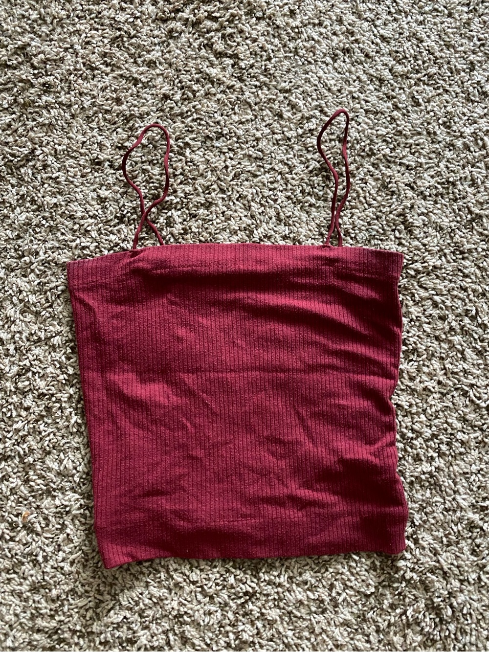 AE Maroon ribbed cropped tank